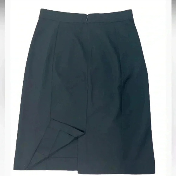 LANDS END’ BLACK MIDI PENCIL STRAIGHT SKIRT STRETCH BUSINESS SIZE 10 LARGE - Picture 2 of 8